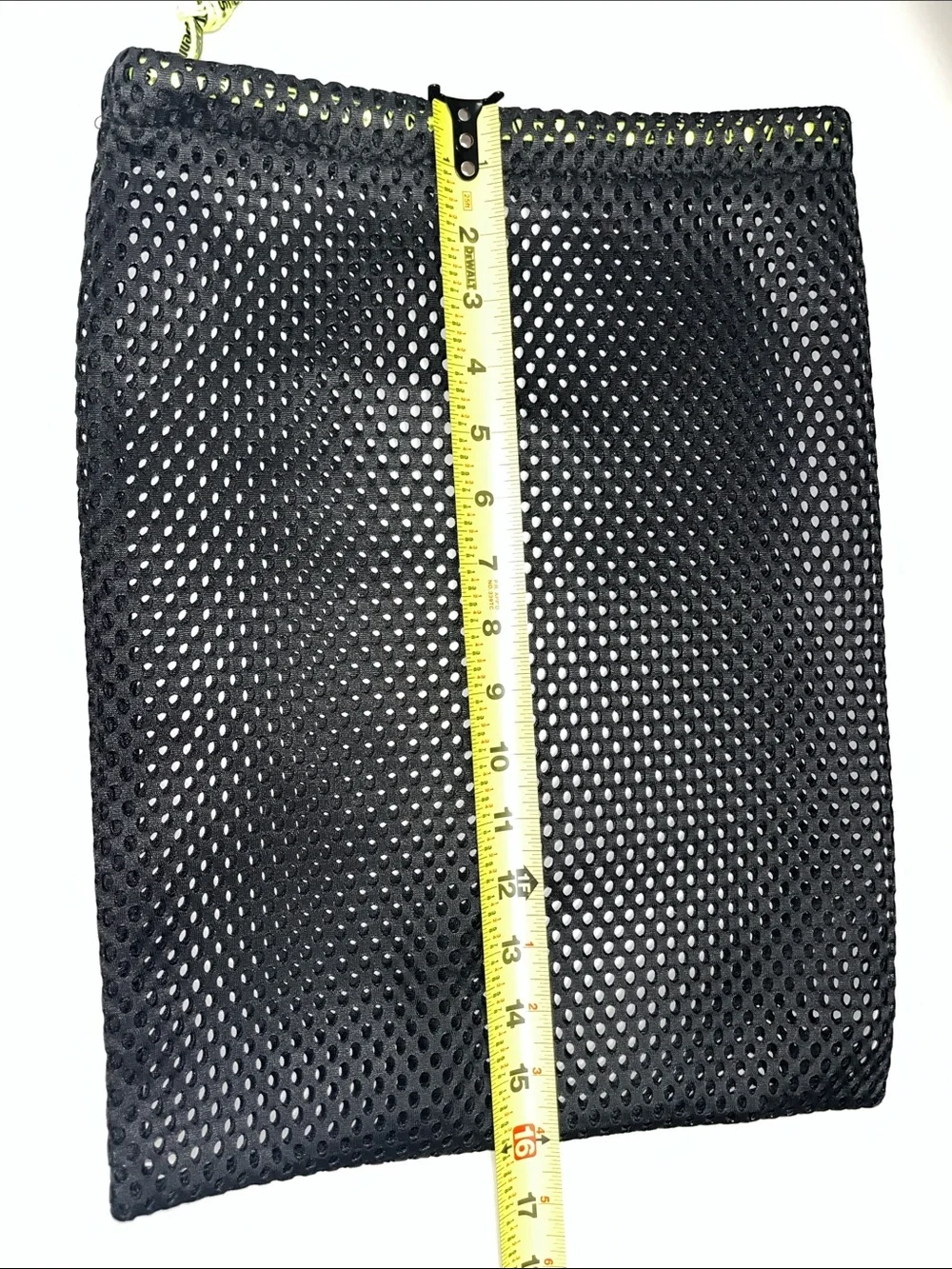 Vans Black Mesh Pouch with Neon Yellow Drawstring
